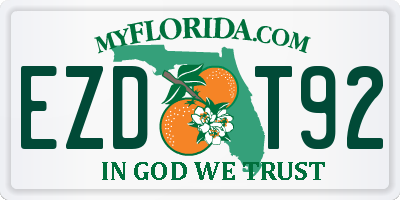 FL license plate EZDT92