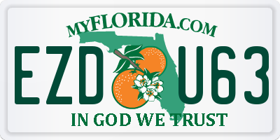 FL license plate EZDU63