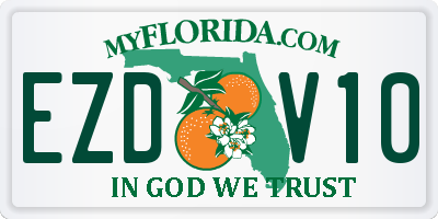 FL license plate EZDV10