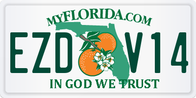 FL license plate EZDV14
