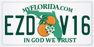 FL license plate EZDV16