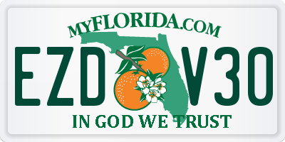 FL license plate EZDV30