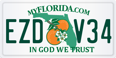 FL license plate EZDV34