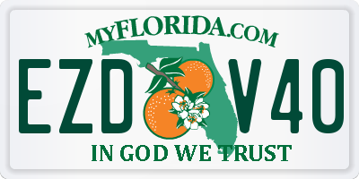 FL license plate EZDV40