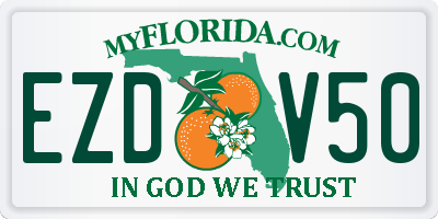 FL license plate EZDV50