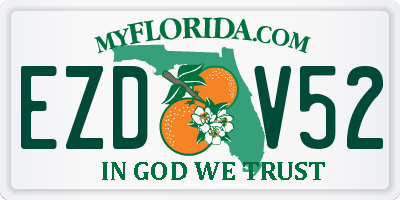 FL license plate EZDV52