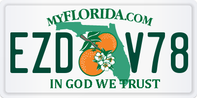 FL license plate EZDV78