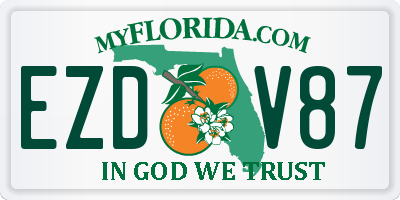 FL license plate EZDV87