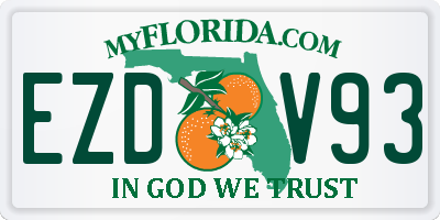 FL license plate EZDV93