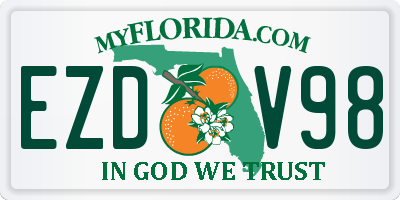 FL license plate EZDV98
