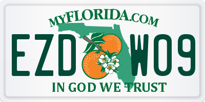 FL license plate EZDW09
