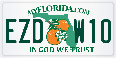 FL license plate EZDW10
