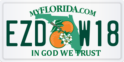 FL license plate EZDW18