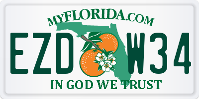 FL license plate EZDW34