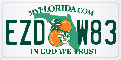 FL license plate EZDW83
