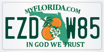 FL license plate EZDW85
