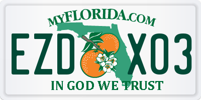 FL license plate EZDX03