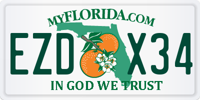 FL license plate EZDX34