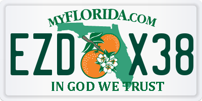 FL license plate EZDX38