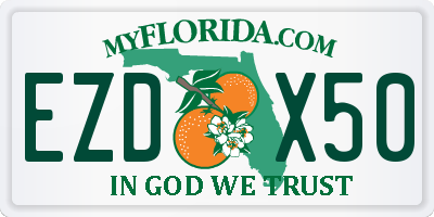 FL license plate EZDX50