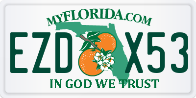 FL license plate EZDX53