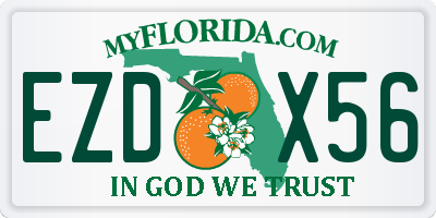 FL license plate EZDX56