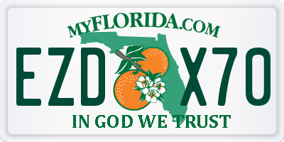 FL license plate EZDX70