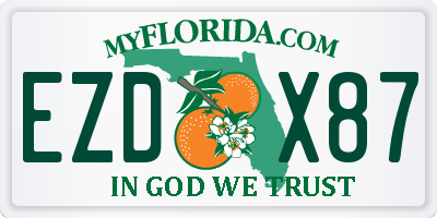 FL license plate EZDX87