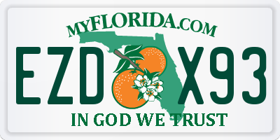 FL license plate EZDX93