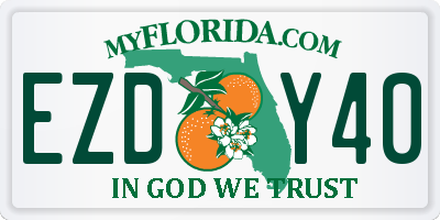 FL license plate EZDY40