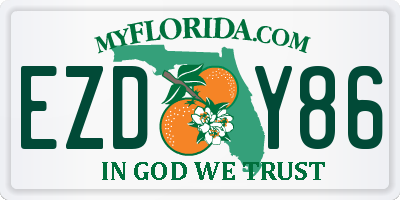 FL license plate EZDY86