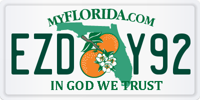 FL license plate EZDY92