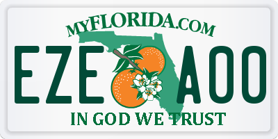 FL license plate EZEA00
