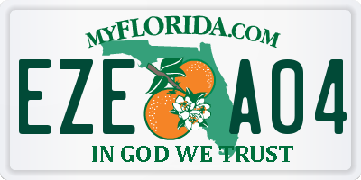 FL license plate EZEA04