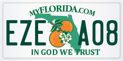 FL license plate EZEA08