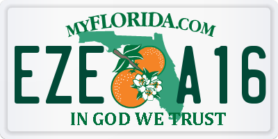 FL license plate EZEA16