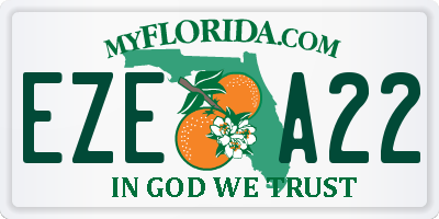 FL license plate EZEA22