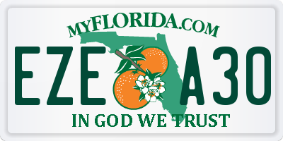 FL license plate EZEA30