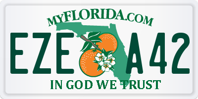 FL license plate EZEA42