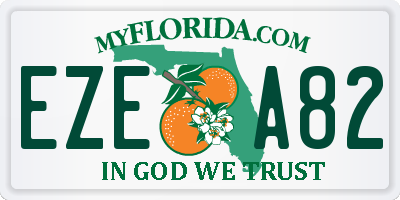 FL license plate EZEA82