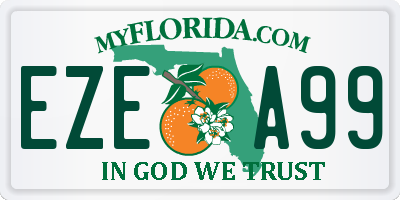 FL license plate EZEA99