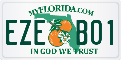 FL license plate EZEB01