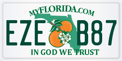 FL license plate EZEB87