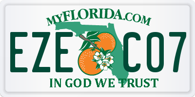 FL license plate EZEC07