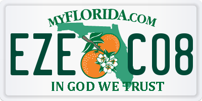 FL license plate EZEC08