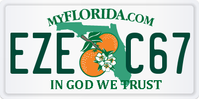 FL license plate EZEC67