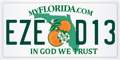 FL license plate EZED13