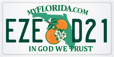 FL license plate EZED21