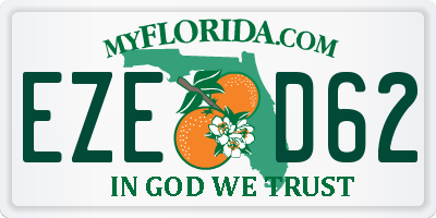 FL license plate EZED62