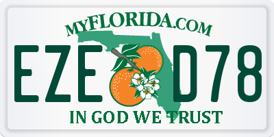FL license plate EZED78